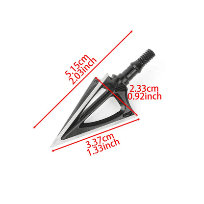 6/12pcs Hunting Broadhead 100 Grain Stainless Steel Blade Arrowheads Archery