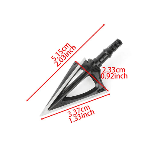 6/12pcs Hunting Broadhead 100 Grain Stainless Steel Blade Arrowheads Archery