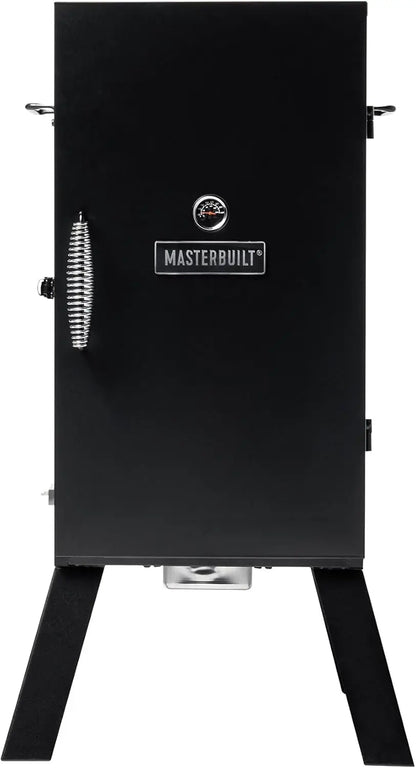30-Inch Electric Vertical BBQ Smoker with Analog Control, 535 Sq In Cooking Space, Black