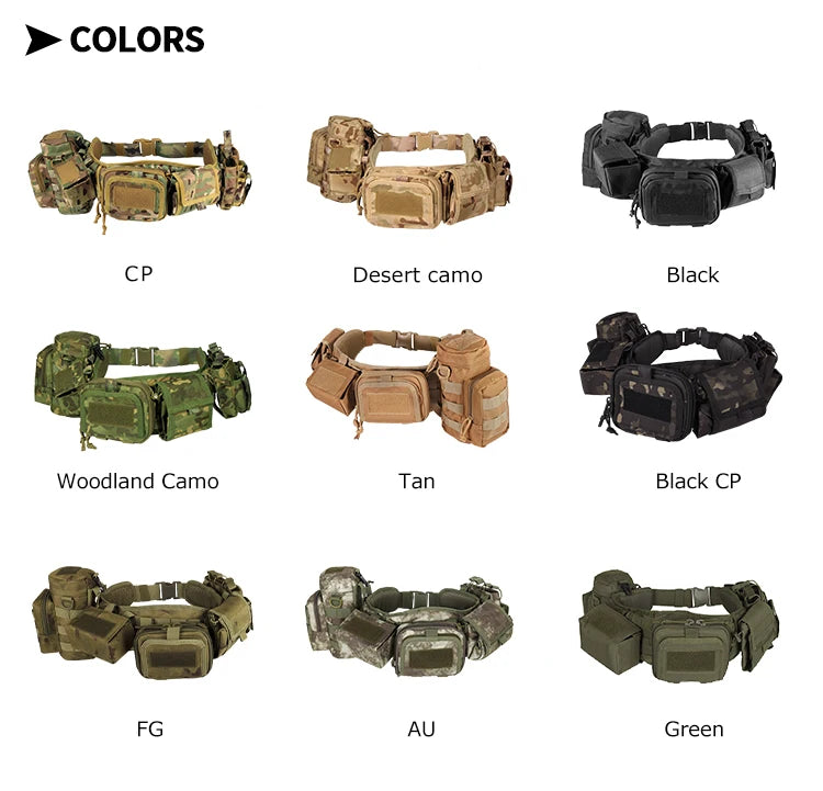 YAKEDA Tactical Battle Belt Duty Belt Law Enforcement Utility Belt Police Belt 7 in 1 Set