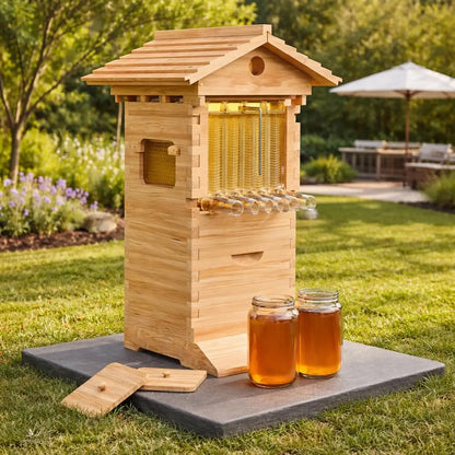 Automatic Flow Beehive Starter Kit 7-Frame Bee Hive Box Set Easy Harvesting Beekeeping Beginner Supplies, Custom