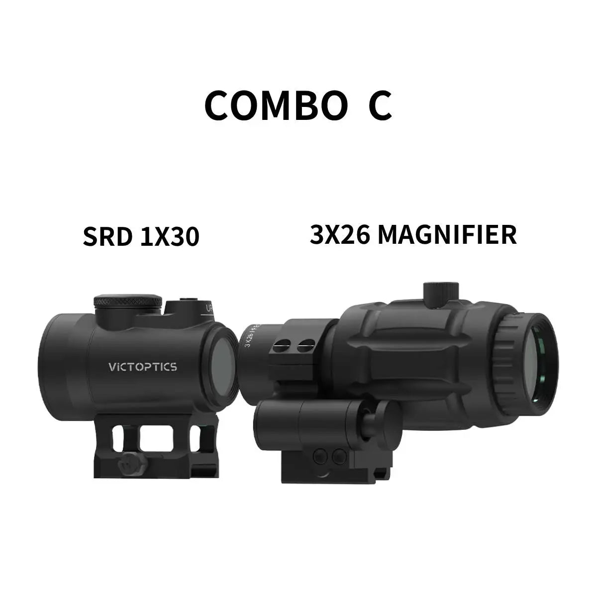 Victoptics SRD 1x20/30 /1x23x33 Red Dot Sight & 3x Magnifier With Flip Side Mount 3MOA Dot Size 20,000 Hours Runtime For AR 15