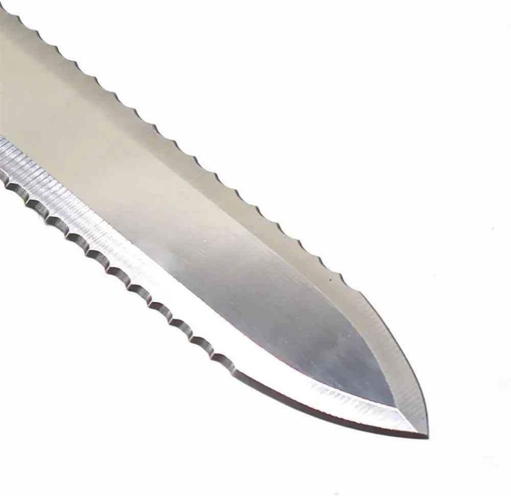 Serrated Uncapping Knife with Wooden Handle, 16" Stainless Steel Beekeeping Tool for Efficient Wax Removal