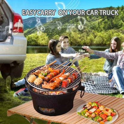 KL1 Cast Iron Oven Fireplace Charcoal And Alcohol Stove Barbecue Family Outdoor Picnic Water Tea Boiling Stove Garden Camping