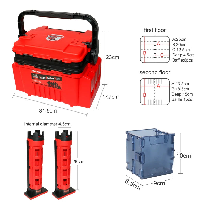 Fishing Tool Box Multi-function Plastic Thickened Fisherman Tackle Box Fishing Rod Lure Storage Organizer Sea Goods for Fishing