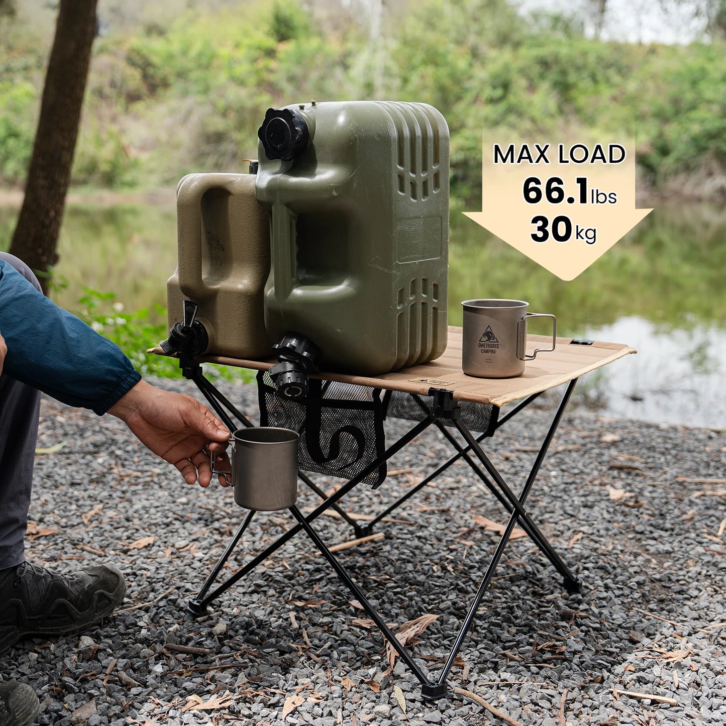 Onetigris Camping Folding Table 600D Polyester Ultralight Outdoor Picnic Table Tourist Portable Desk for Dining Traveling Hiking