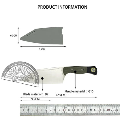 4010BK-01 Outdoor EDC Tactical Knife, Utility Style Full Tang Fixed Blade with D2 Steel Blade G10 Handle Camping Hiking Hunting