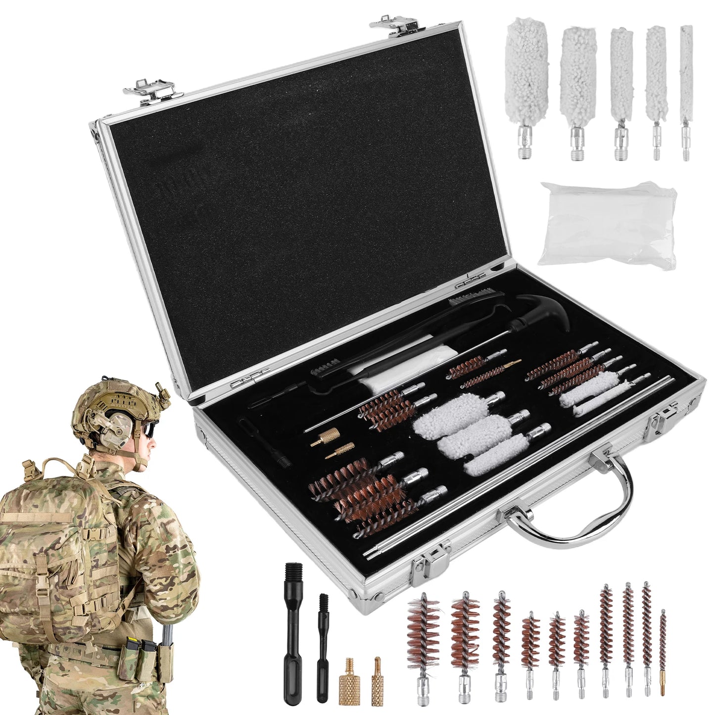 Gun Barrel Brush Box Set Gun Brush Pipe Cleaning Tools Kit Barrel Brush Tool for  Pistol Handgun Shotgun Cleaning Kit Tool