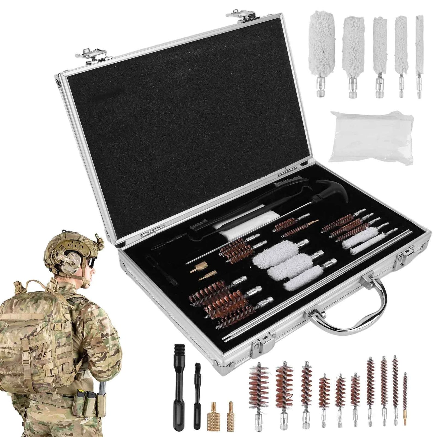 Gun Barrel Brush Box Set Gun Brush Pipe Cleaning Tools Kit Barrel Brush Tool for  Pistol Handgun Shotgun Cleaning Kit Tool