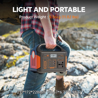 Gaiaray 500W 300W Portable Power Station 460.8Wh LiFePO4 Battery Charging Station 110V Solar Generator Emergency Power Bank for Camping Travel