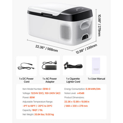 SucceBuy 20L 22L 35L 45L 55L Car Refrigerator Mini Fridge Freezer Portable Compressor Cooler DC 110-240V Ice Box for Camping