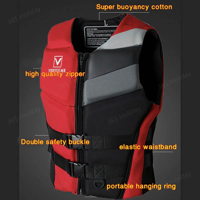 Aldult Life Jacket Water Sports Skiing Neoprene Life Jacket Drifting Surfing Motorboat Jet Ski VEST Boating Kayak Life Jackets