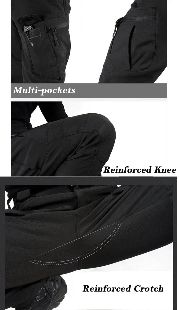Tactical Sets Mens Thicken Outdoor Soft Shell Warm Fleece Jackets Waterproof Wear Resistant Multi Pocket Pants Hunting Clothes