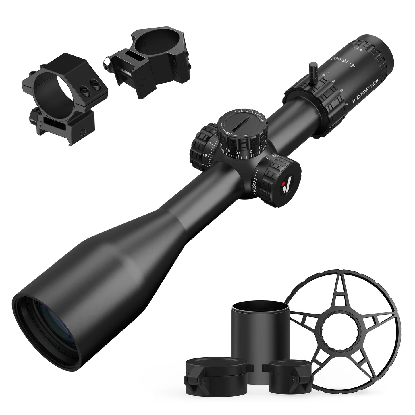 VictOptics S4 4-16x44 SFP Riflescope, Crystal Clear Optics, With Turret Lock Feature, Wide Field of View, For Air Guns & Fire Arms