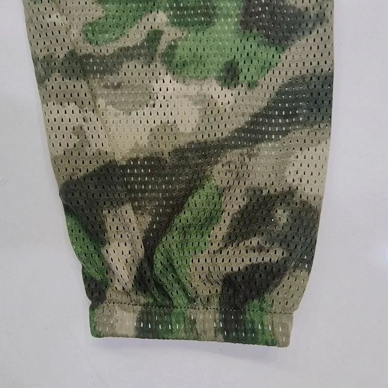 Men Fishing Hiking Sets Outdoor Tactical Mesh Hoodie Mosquito-Proof Set Camping Jacket Elastic Waistband Hunting Pants Men Kids