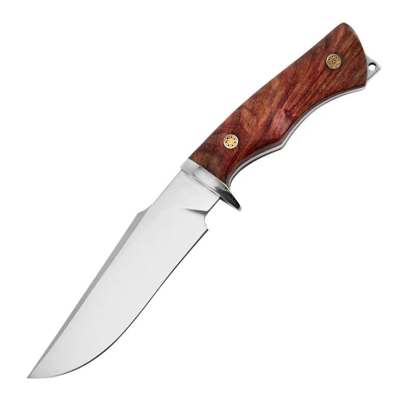 High-hardness portable outdoor straight knife: multi-purpose for camping and tactical hunting.