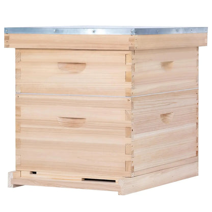 10 Frame Complete Bee Hive Starter Kit Deep Brood Box Medium Super with Frames & Foundation Sheets Beekeeping Equipment, Custom