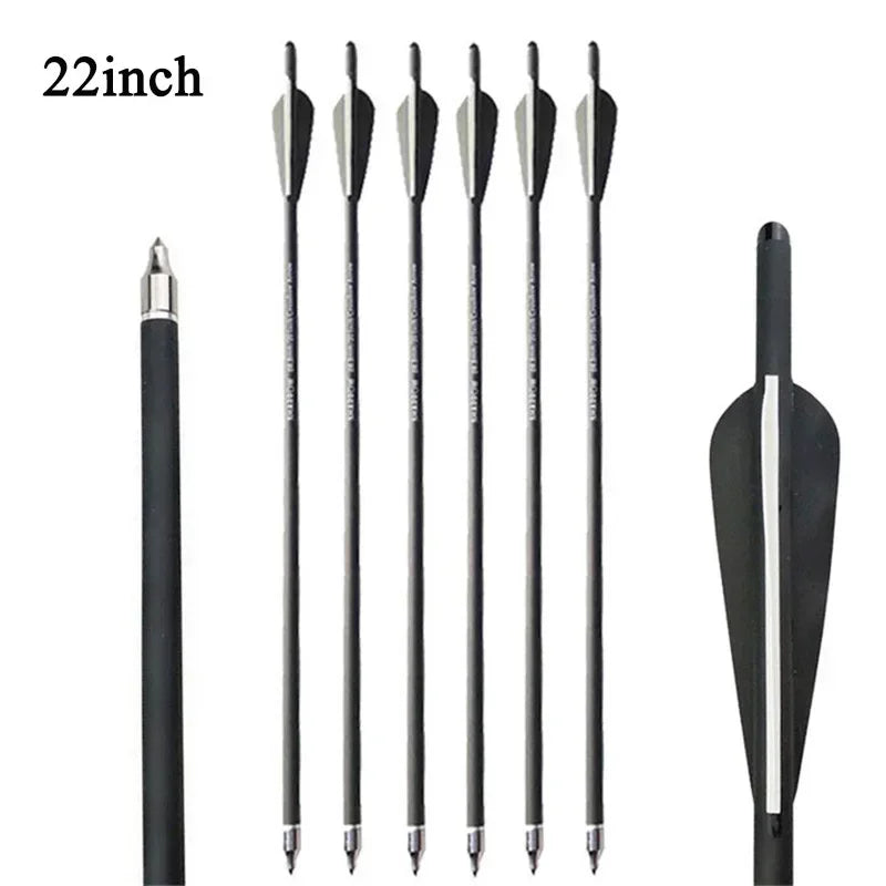 12pcs Archery Carbon Arrow 16/17/18/20/22inch Crossbow Bolts Diameter 8.8mm Arrows for Outdoor Hunting Shooting Accessories