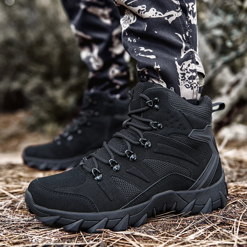 Men's casual tactical boots lightweight side zipper