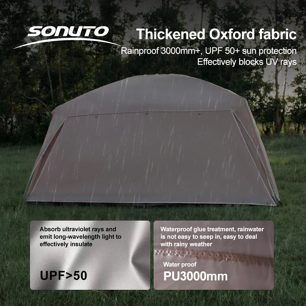 8-12 Person 2 Room Instant Cabin Tent Waterproof Windproof Family Camping Tent with Sun Protection Mosquito Net Large Outdoor