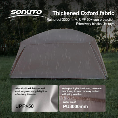 8-12 Person 2 Room Instant Cabin Tent Waterproof Windproof Family Camping Tent with Sun Protection Mosquito Net Large Outdoor