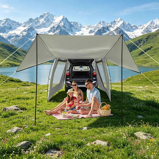 Car Awning Outdoor Tent, Car Tent Attachment For Camping, Car Camping Tent,Rear-Extending Car Tent