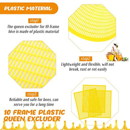 Rtteri Pcs Plastic Queen Excluder Queen Bee Excluder for Bee Hive Beekeeping Separating Queen Bees from Honey Beekeepers Lookin