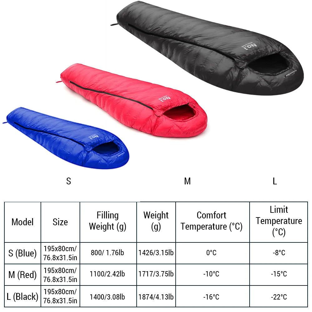 Sleeping Bags For Adults Cold Weather 0~-22 Degree Down Sleeping Bag for Outdoor Champing Hiking