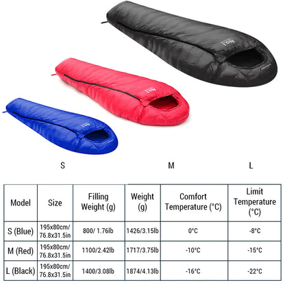 Sleeping Bags For Adults Cold Weather 0~-22 Degree Down Sleeping Bag for Outdoor Champing Hiking