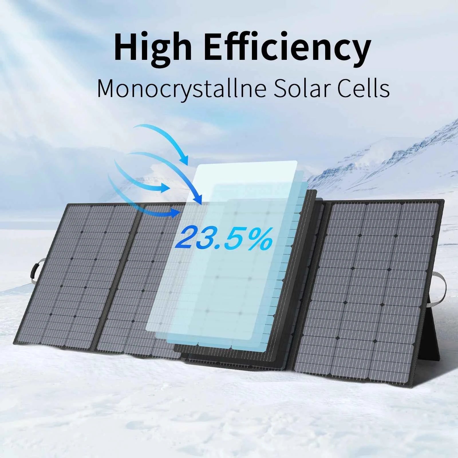 MHPOWOS 400W Lightweight Portable Solar Panel Power Backup 31V Foldable Solar Charger for Outdoor Activities RV Camping Off-Grid