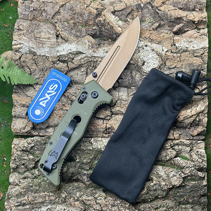 BM273 Tactical Folding Knife, G10 Handle with CMP High-Hardness Blade, Outdoor Camping Survival EDC Tool, for Fishing, Hiking,