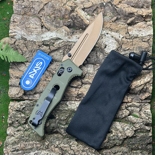 BM273 Tactical Folding Knife, G10 Handle with CMP High-Hardness Blade, Outdoor Camping Survival EDC Tool, for Fishing, Hiking,