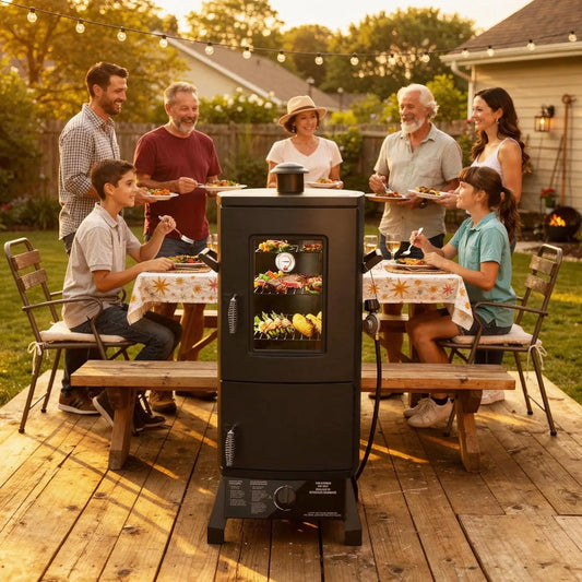 Propane Smoker, Vertical Smoker with Three Removable Shelves