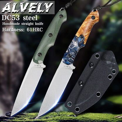 High-Quality Outdoor Tactical Fixed Blade Knife DC53 Steel Blade Hunting Knife K Sheath Camping & Exploration Hiking EDC Knife