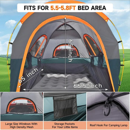 Truck Bed Tent 5.56ft: Easy Set Up Umburato Pickup Truck Tents for Camping Waterproof PU3000mm Canopy for Truck Camper Portable