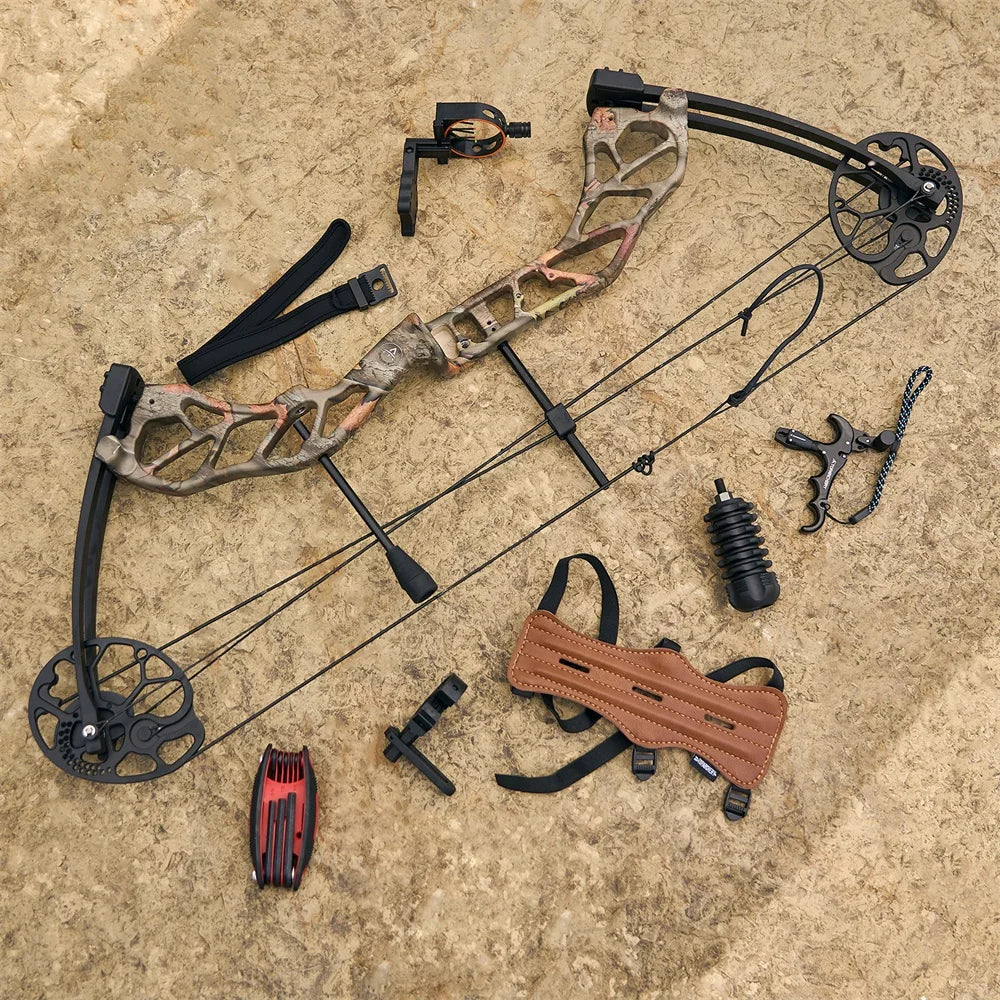 Compound Bow Archery Sets 19-70lbs Draw Weight Adjustable Shooting Right Hand Hunting Bows Adult Beginners Kit Up to IBO 320 Fps