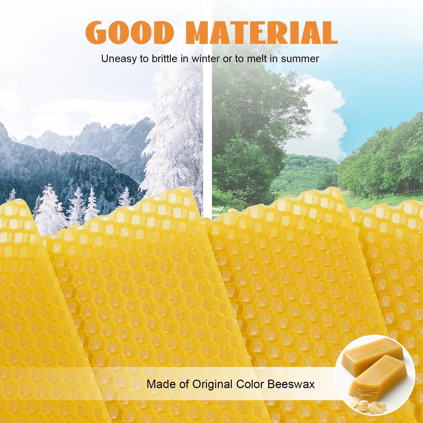30 Pcs Bee Hive Foundations Beehive Frames Natural Pure Beeswax for Faster Comb Building & Higher Honey Yield 7.68x16.34 Inch