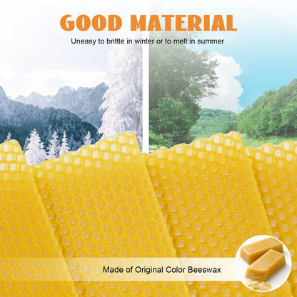 30 Pcs Bee Hive Foundations Beehive Frames Natural Pure Beeswax for Faster Comb Building & Higher Honey Yield 7.68x16.34 Inch