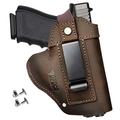 OPOCO Genuine Crazy Horse Leather 1911 Holster IWB OWB Concealed Carry Belt Clip Left Right Hand Universal Pistol Holster