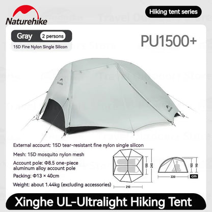 Naturehike Star River UL Camping Tent 15D Silicone Ultralight Portable 2 Person 3 Seasons Outdoor Travel Hiking Tent With Mat