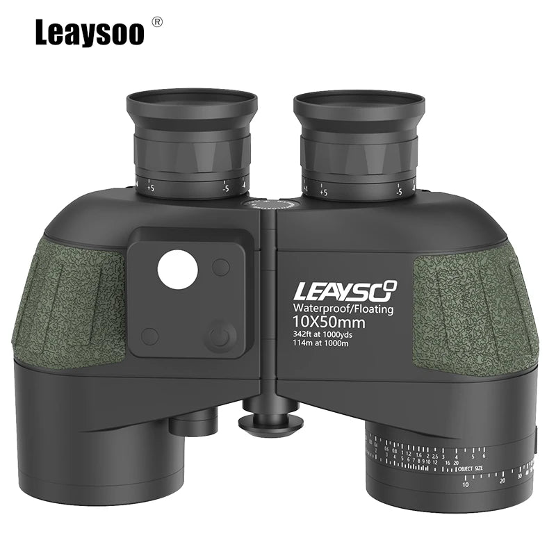 10x50 Binoculars High Power HD, Illuminated Compass & Internal Rangefinder for Hunting Hiking, Bak4 Prism FMC Lens Tact
