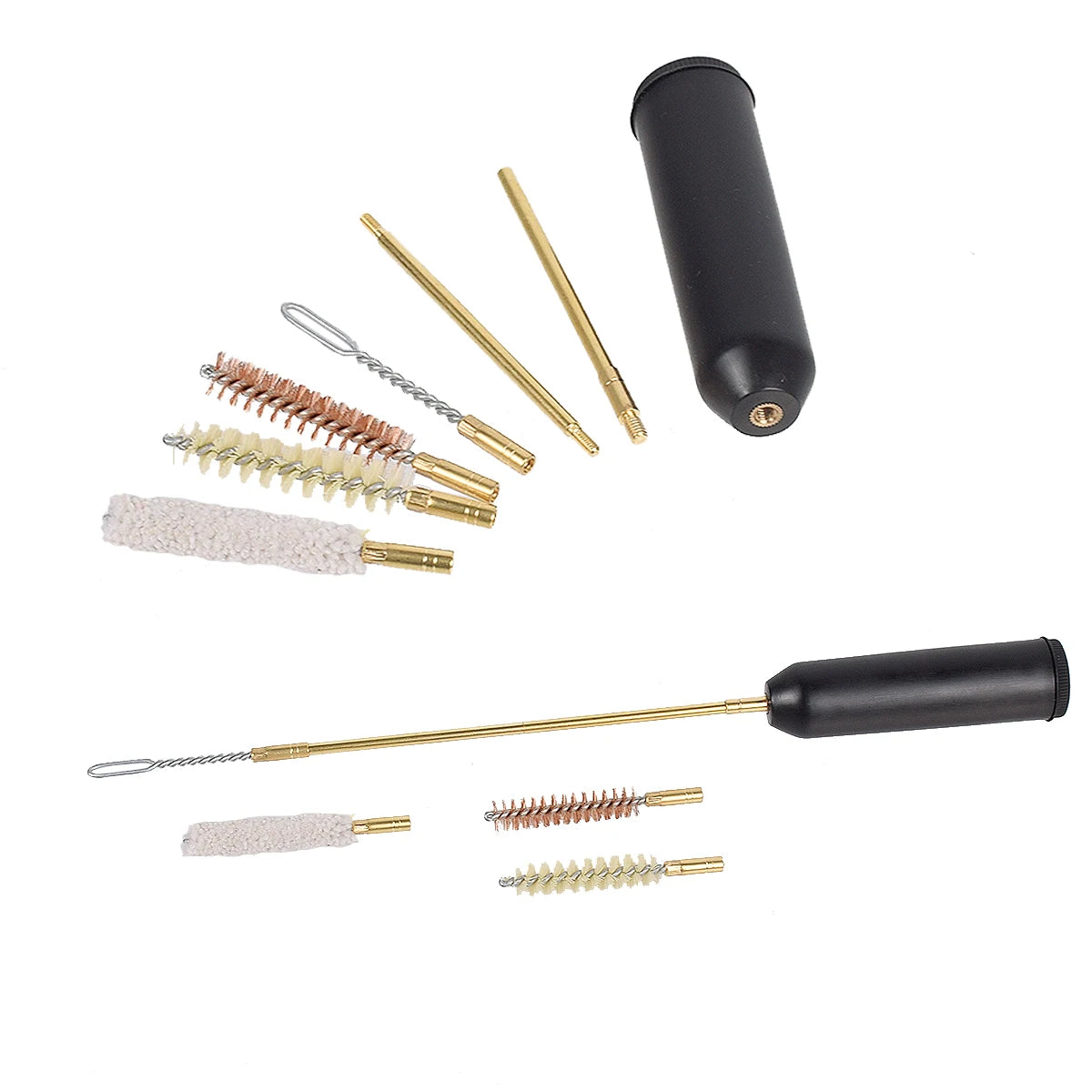 16Pcs/set Tactical Cleaning Kit Universal Brass Cleaning Tool Rod for .22/9mm/.40/357 Caliber Cleaning Kit