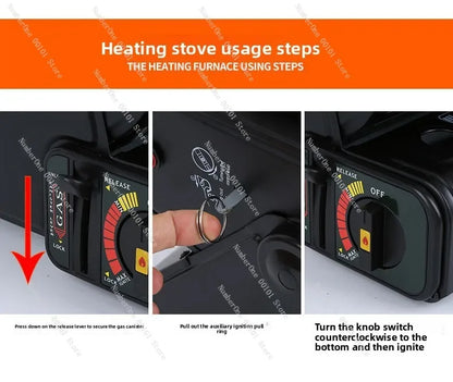 Portable Outdoor Gas Heater Stove for Camping and Ice Fishing Propane Cylinder Heating Stove for Tent Patio Portable Gas Burner