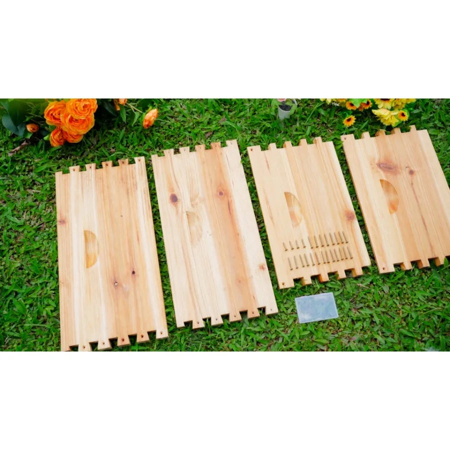 Colingmill Pieces Deep Bee Box for 0 Frame Unassembled Hive Brood Box with Wax Coating, Beekeeping Brood Boxes with Screws, Dip