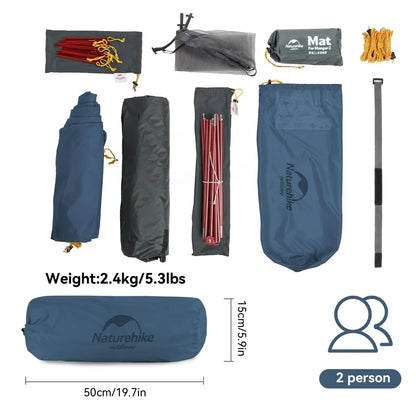 Naturehike Mongar Ultralight Tent 2 Person Waterproof Camping Tent Double Layer Outdoor Travel Hiking Tent