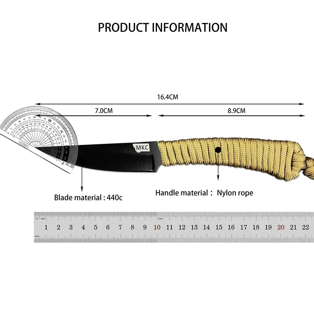 1PC, Montana MKC Fixed Blade Knife for Hiking, Fishing, Hunting, Outdoor Adventure, Self Defense Pocket Knife with Kydex Sheath