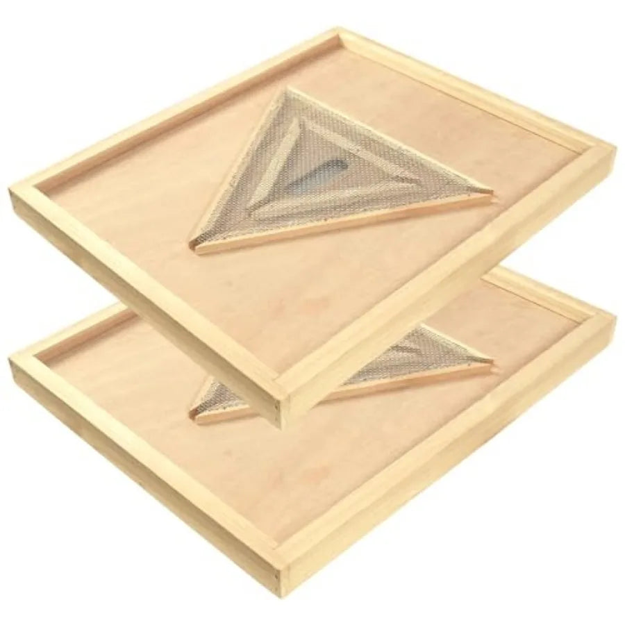 2 Pcs Bee Excape Board 8 Frame Beehive Inner Cover Honeybee Triangle Escape Screen for Langstroth Hive, Bee Hive Escapes Beekee