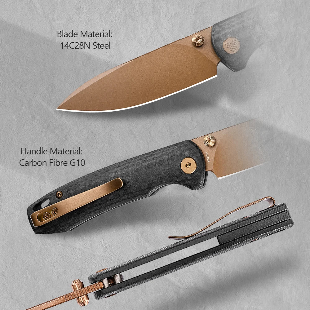 Pocket Folding Dragonfly Knife 14C28N  Blade Micarta G10  Handle High Quality  Survival Camping Hunting  Outdoor Fishing