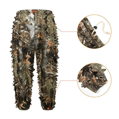 Outdoor Ghillie Suit Camouflage Clothes Jungle Suit CS Training Leaves Clothing Hunting Suit Pants Hooded Jacket Men Women Kids