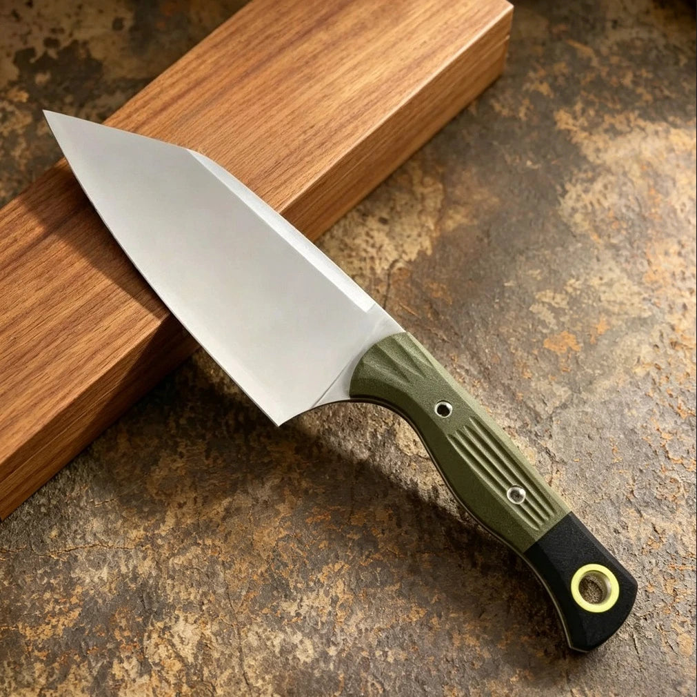 4010BK-01 Outdoor EDC Tactical Knife, Utility Style Full Tang Fixed Blade with D2 Steel Blade G10 Handle Camping Hiking Hunting